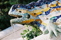 Salamander-Fontäne im Parc Güell in Barcelona